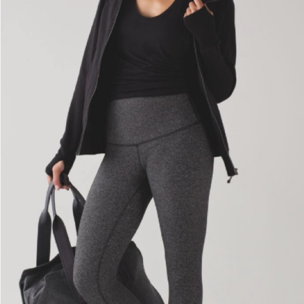 Lululemon Wonder Under Pants Leggings Herringbone Tights Sz 10 High Waist Large